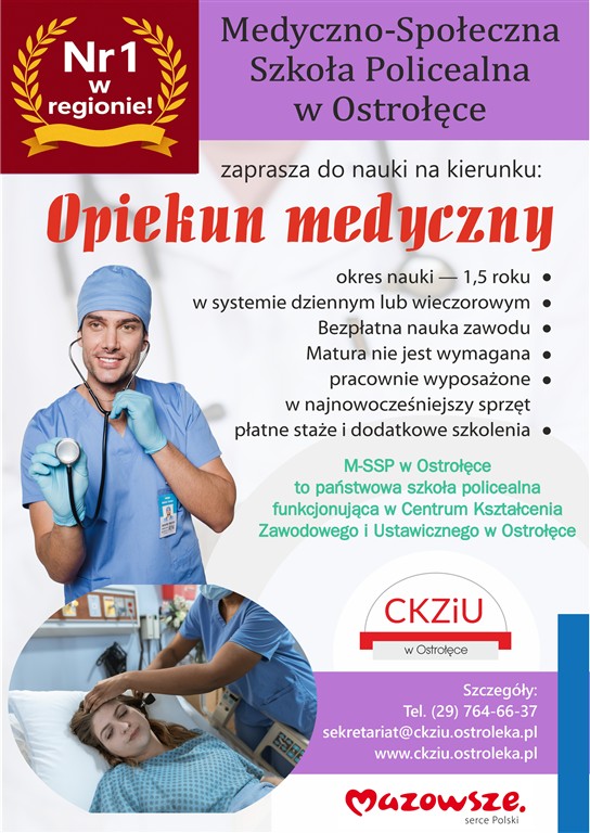 Plakat kierunku: Opiekun medyczny