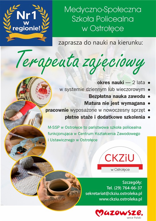 Plakat kierunku: Terapeuta zajeciowy